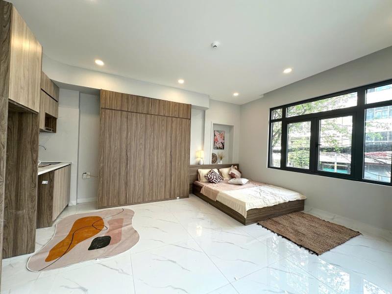 Cho thuê căn hộ studio cửa sổ trời full nội thất máy giặt riêng tại đinh bộ lĩnh gần q1, q2 - Ảnh 2