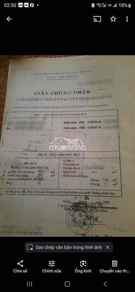 Ngang 9m2 dài 9m ngay chung cư khang điền lý chiêu hoàng