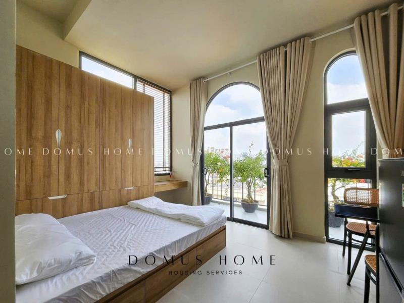 Cho thuê căn hộ dịch vụ studio ban công siêu đẹp, phòng mới full nội thất tại kdc kiều đàm quận 7 – không gian thoáng sáng, thiết kế hiện đại, gần lotte mart, rmit, đh tôn đức thắng