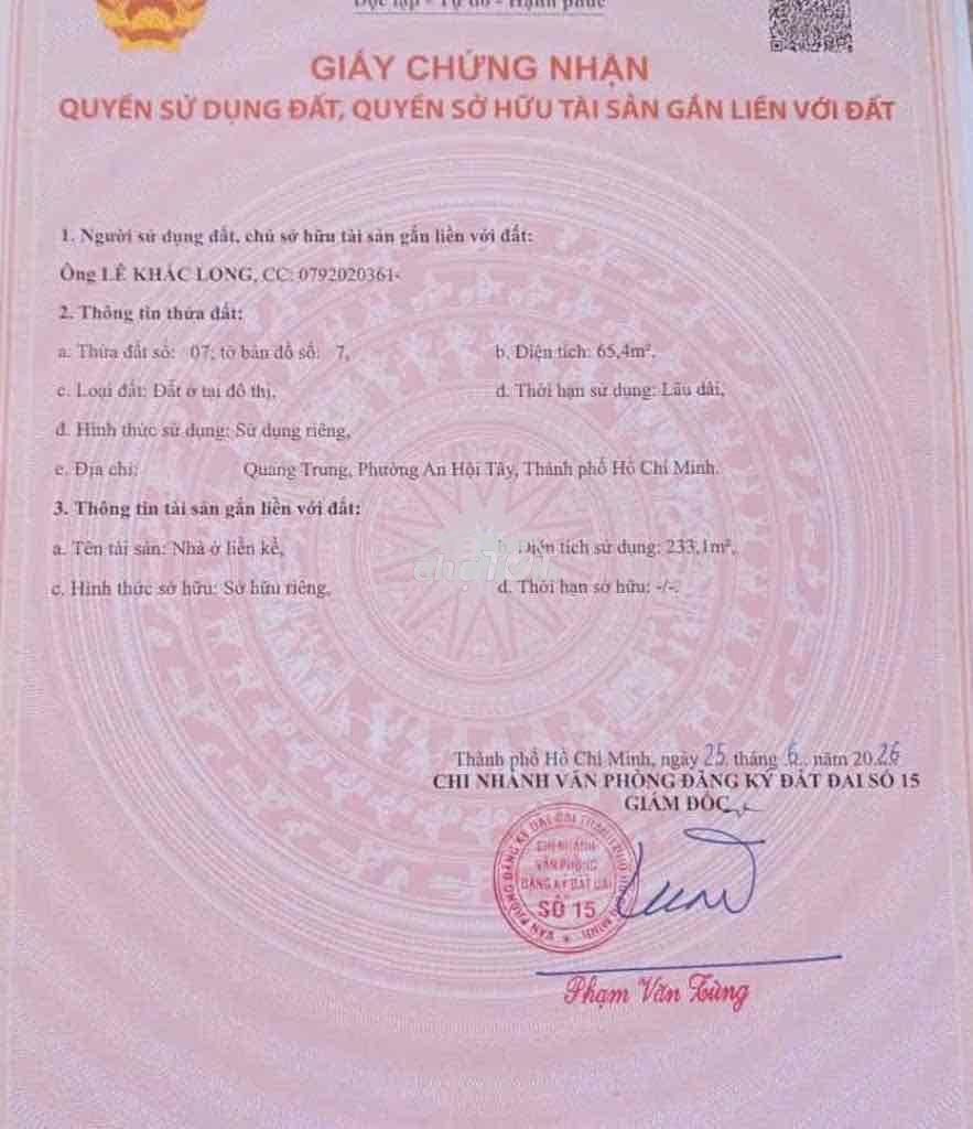 Bán nhà cạnh chợ - kế emart phan huy ích - ngang 5m - giá 9.tỷ - Ảnh 2