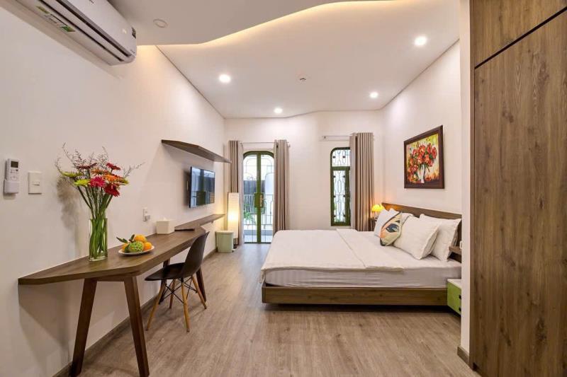 Chuỗi hệ thống căn hộ hiện đại 1pn - hoàng việt. full nội thất cao cấp, an ninh 24/24, free mấy sấy quần áo, hầm gửi xe, cửa khóa vân tay,... phù hợp ở 2-3 người