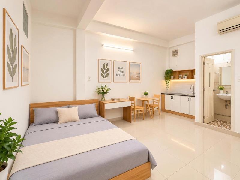 Studio/studio tách bếp đẹp mới - gần đh văn hiến, đh công thương, chợ bàu cát, luỹ bán bích, lạc long quân, tân kỳ tân quý