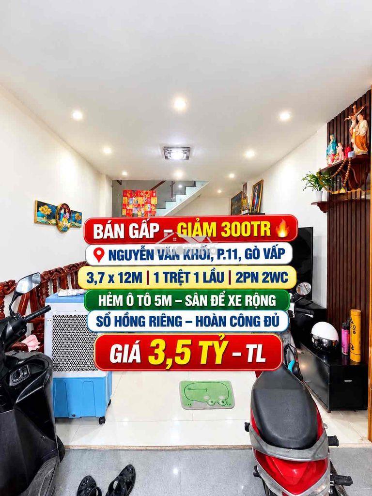 Bán nhà hẻm xe hơi nguyễn văn khối. gò vấp ,45m2 nhà mới ở ngay