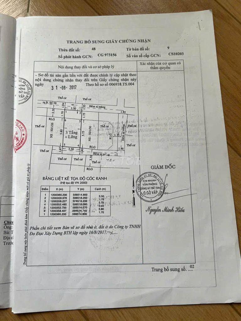 Chính chủ bán nhà 50/1/28 đường 59 , p14, gò vấp, 4 tầng, 3 phòng ngủ - Ảnh 2